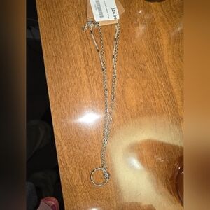 Elegant Silver Necklace with Thin Chain and Circular Pendant
